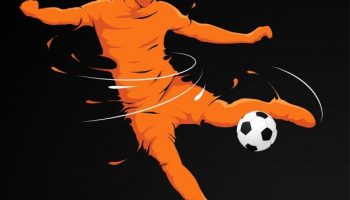 Football Premium Vector | Football player kick|Pinterest