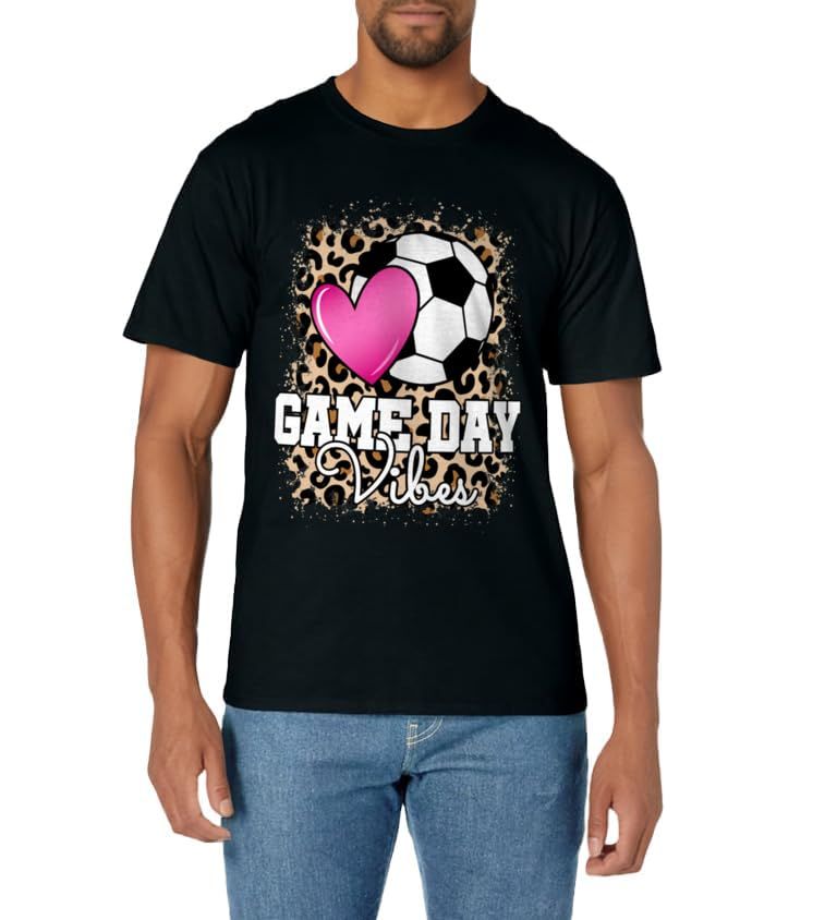 Game Day Soccer Leopard Print Women Girls Soccer T-Shirt