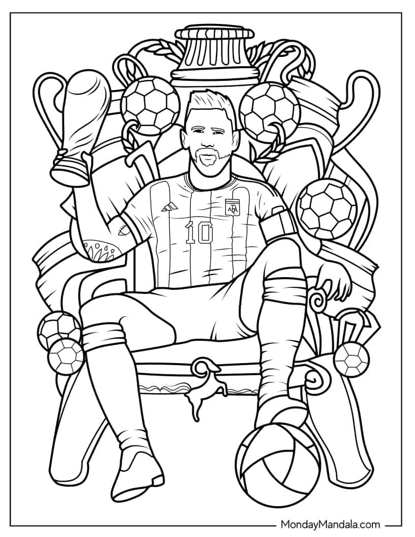 20 Lionel Messi Coloring Pages (Free PDF Printables)