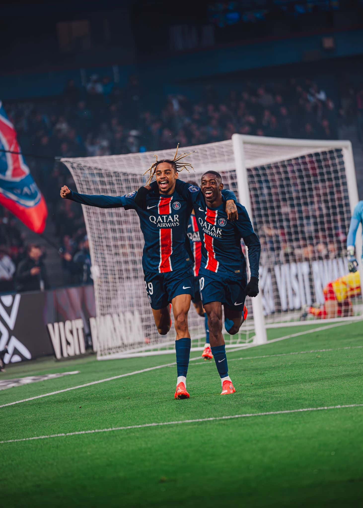 Bradley Barcola et Ousmane Dembélé