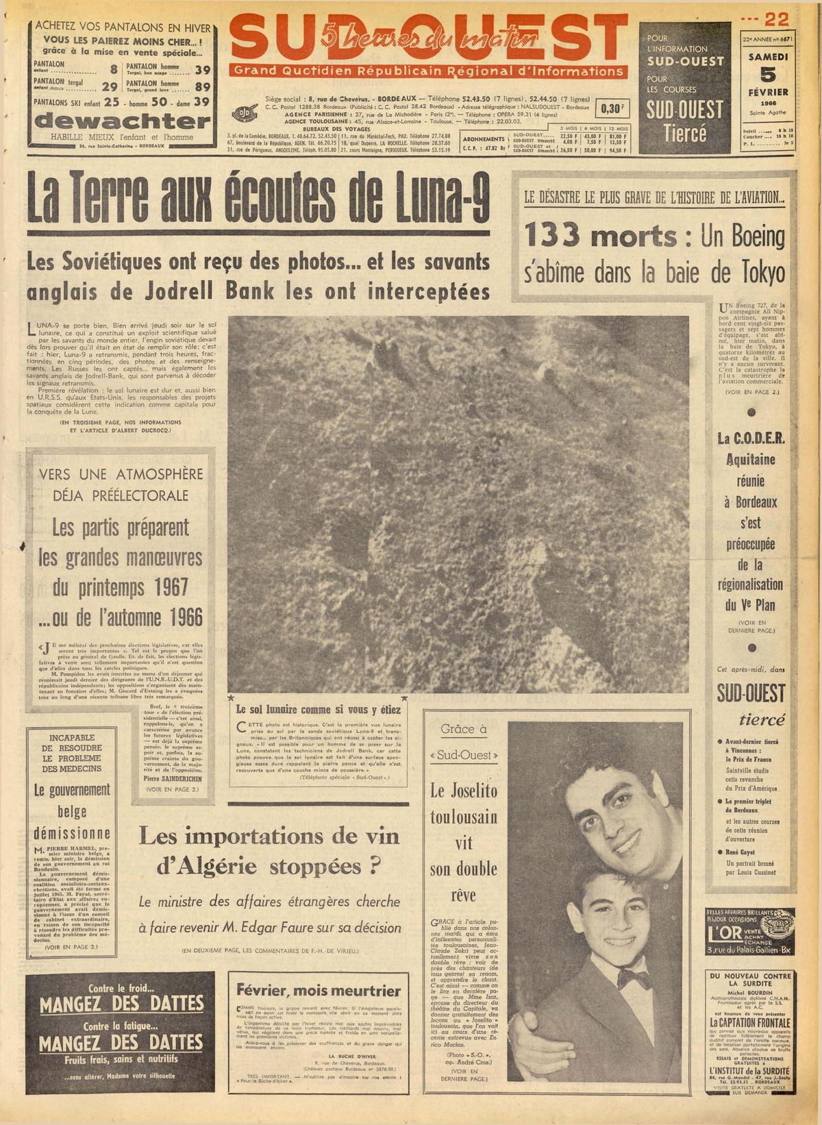 En 1966, un Boeing 727 japonais s’écrase dans la baie de Tokyo. 133 victimes sont à déplorer.